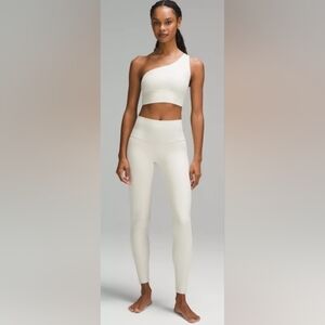 Lululemon Align Set Ribbed High Rise Pant & Assymetrical Bra Shine in Bone